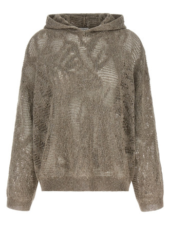Свитер, кардиган BRUNELLO CUCINELLI Openwork hooded sweater