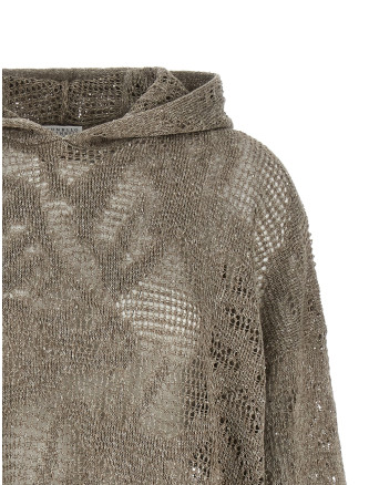 Свитер, кардиган BRUNELLO CUCINELLI Openwork hooded sweater (MDT771009C9089) #