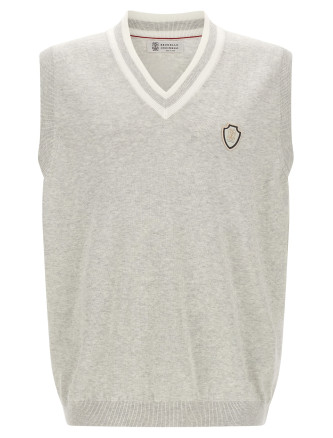Жилет BRUNELLO CUCINELLI Heraldic logo vest