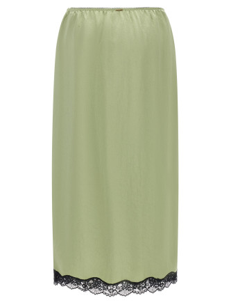 Миди TWIN SET Satin froissé and lace skirt (262TP211113855) #