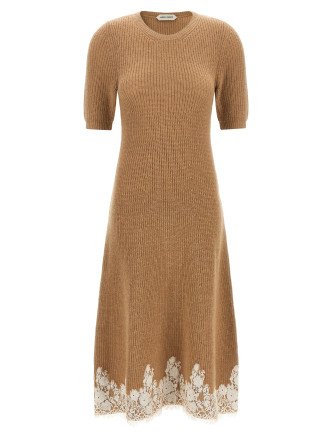 Миди ALBERTA FERRETTI Lace hem dress