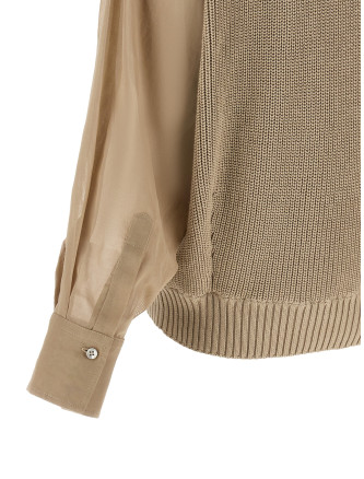 Свитер, кардиган BRUNELLO CUCINELLI Organza sleeve cardigan (M19759406CFI16) #