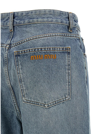 Джинсы MIU Logo embroidery jeans (GWP500SOOO1NLCF0008) #