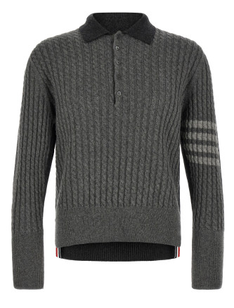 Поло THOM BROWNE 2-in-1 trompe l'oeil polo shirt