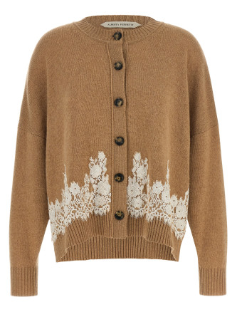Свитер, кардиган ALBERTA FERRETTI Lace insert cardigan