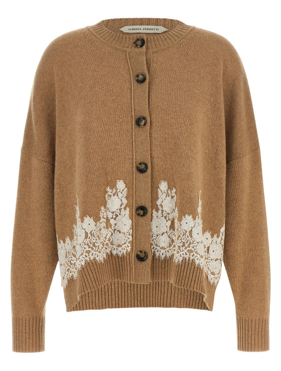 Свитер, кардиган ALBERTA FERRETTI Lace insert cardigan (A091166010091) #1