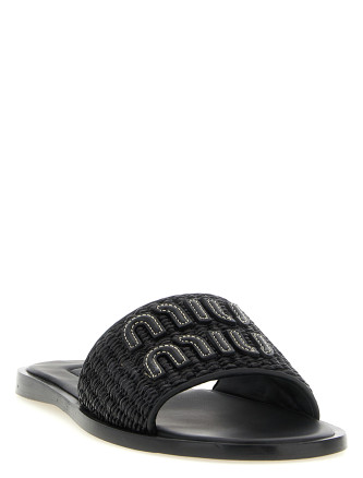 Шлепанцы MIU Braided slides with logo (5XX644F0053LOMF0002) #