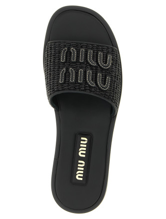 Шлепанцы MIU Braided slides with logo (5XX644F0053LOMF0002) #