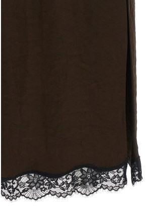 Миди TWIN SET Satin froissé and lace skirt (262TP211113853) #