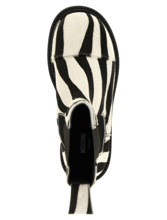 Ботильоны MOSCHINO Zebra pony ankle boots (MA21114C1PML010A) #