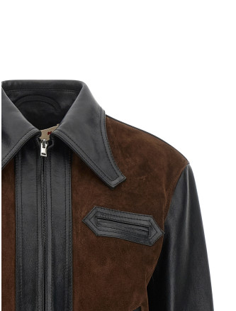 Кожаная куртка MARNI Leather and suede jacket (JKMX0414QUULV89300N99) #