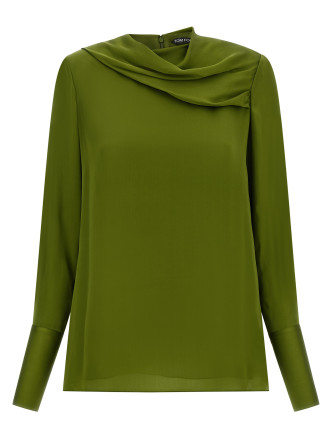 Рубашка, блузка TOM FORD Draped neck blouse