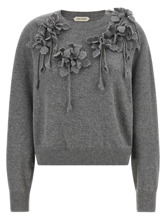 Свитер, кардиган ALBERTA FERRETTI Embroidered flower sweater (A092066040490) #1