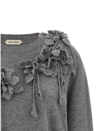 Свитер, кардиган ALBERTA FERRETTI Embroidered flower sweater (A092066040490) #