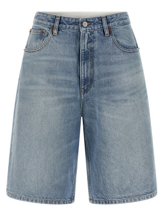 Бермуды, шорты MM6 MAISON MARGIELA White carré bermuda shorts
