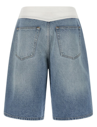 Бермуды, шорты MM6 MAISON MARGIELA White carré bermuda shorts (S52MU0141M30058963) #