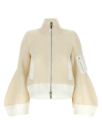 Повседневная куртка SACAI 'Nylon Twill x Wool Knit'
