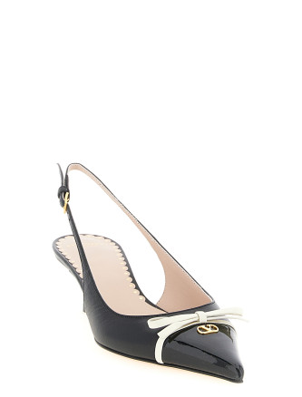 Каблуки средней высоты VALENTINO GARAVANI Valentino Garavani Bepointly patent leather slingback (W2S0LL3DAL790) #