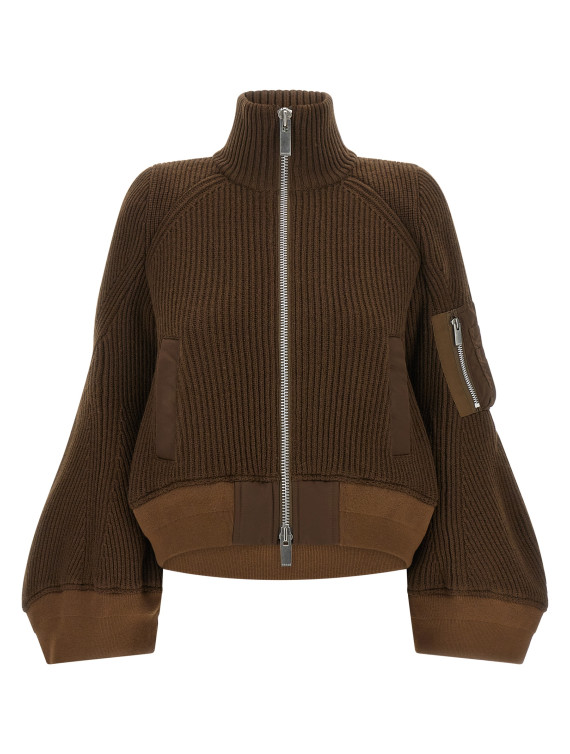 Повседневная куртка SACAI 'Nylon Twill x Wool Knit' (2608585601) #1