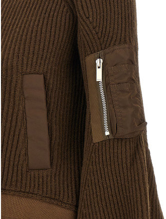 Повседневная куртка SACAI 'Nylon Twill x Wool Knit' (2608585601) #