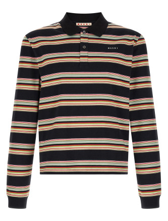 Поло MARNI Striped polo shirt