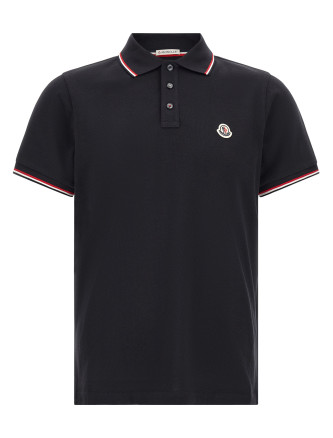 Поло MONCLER Tricolor trim polo shirt