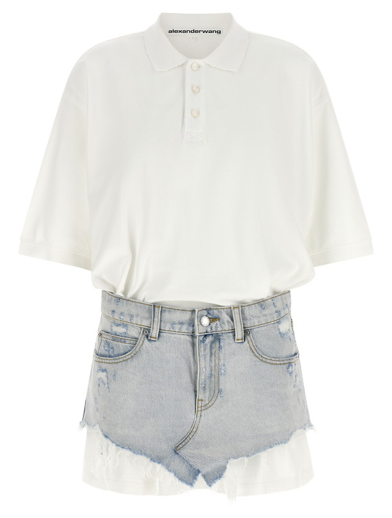 Мини ALEXANDER WANG Denim skirt polo dress (4DC3266121494C) #1
