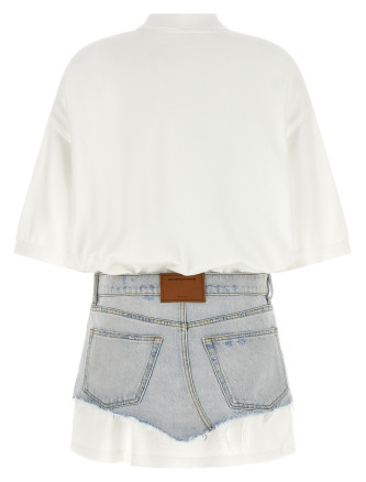 Мини ALEXANDER WANG Denim skirt polo dress (4DC3266121494C) #