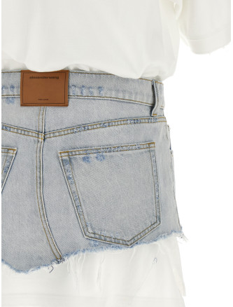 Мини ALEXANDER WANG Denim skirt polo dress (4DC3266121494C) #