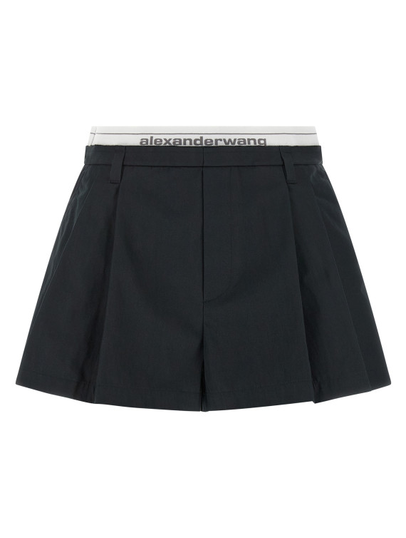 Бермуды, шорты ALEXANDER WANG Logo band shorts (1WC3264042001) #1