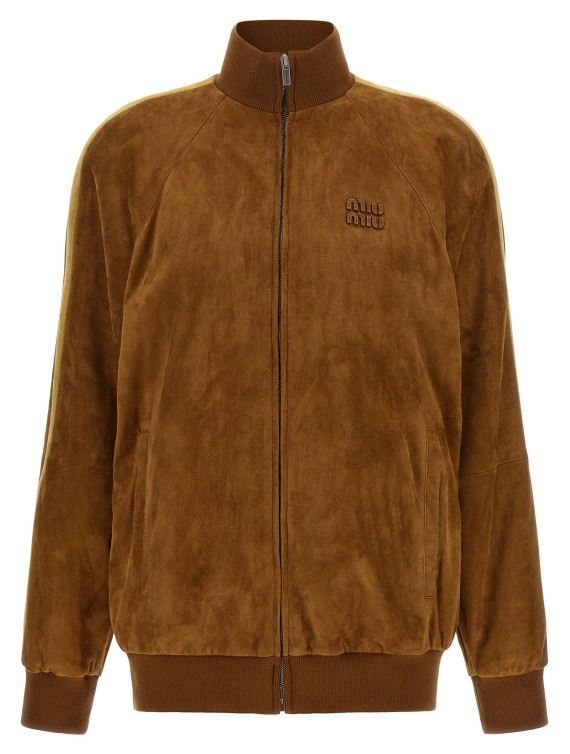 Кожаная куртка MIU Waxed suede bomber jacket (MPW026SOOO19QLF0046) #1