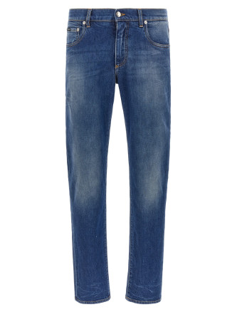 Logo embroidery jeans