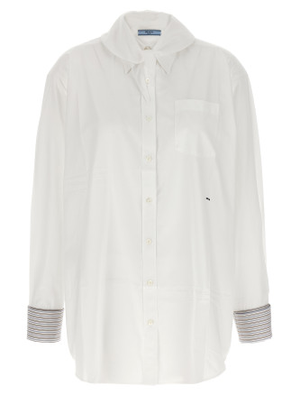 Рубашка, блузка PRADA Contrast cuffs shirt