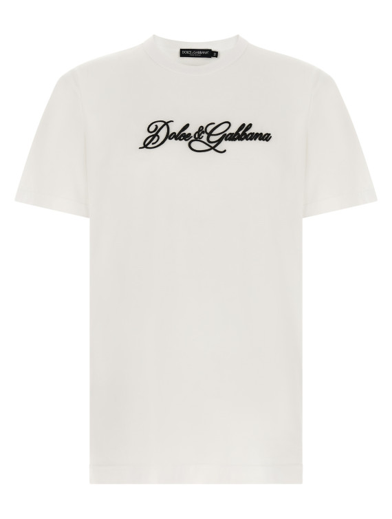 Футболка DOLCE & GABBANA Logo embroidery t-shirt (G8PT1ZG7P9KW0800) #1