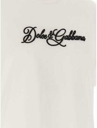 Футболка DOLCE & GABBANA Logo embroidery t-shirt (G8PT1ZG7P9KW0800) #