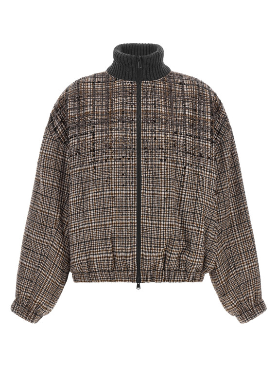 Куртка-бомбер BRUNELLO CUCINELLI Sequin check bomber jacket (MG5577625PC016) #1