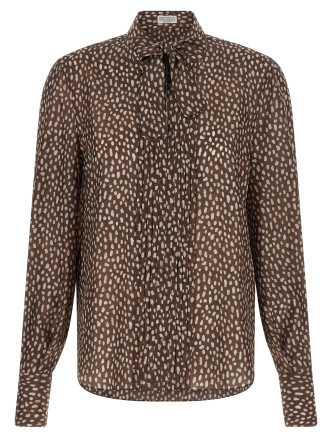 Рубашка, блузка BRUNELLO CUCINELLI Lavallière collar shirt
