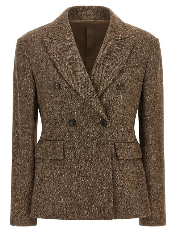 Пиджак, костюм BRUNELLO CUCINELLI Donegal wool double-breasted blazer (MD0027246C002) #1