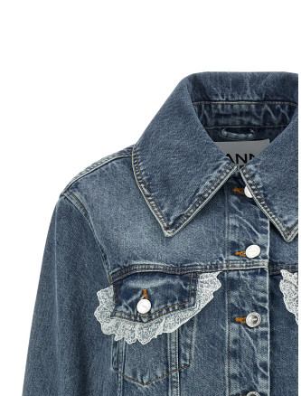 Джинсовая куртка GANNI Denim and lace jacket (A1010200569) #