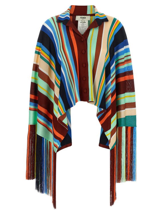 Накидка FENDI Striped poncho with fringes (FZJ612AYBZF0ZA0) #1