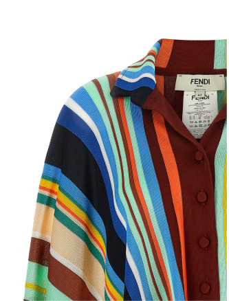 Накидка FENDI Striped poncho with fringes (FZJ612AYBZF0ZA0) #