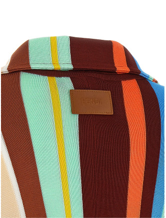 Накидка FENDI Striped poncho with fringes (FZJ612AYBZF0ZA0) #