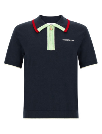 Поло CASABLANCA Knit polo shirt with zip