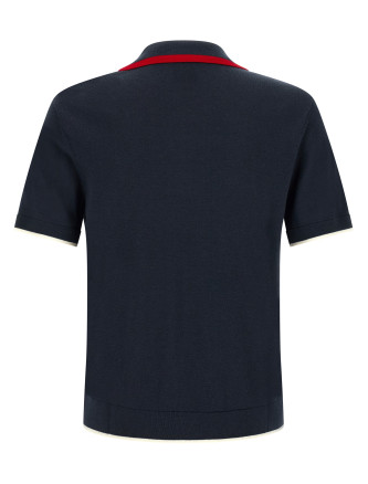 Поло CASABLANCA Knit polo shirt with zip (MPF26KW84601NAVY) #