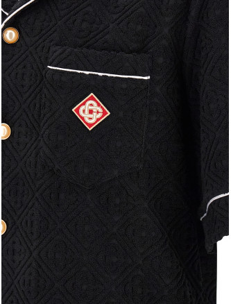 Пуховая куртка CASABLANCA 'Toweling Monogram' (MPF26SH08502BLACK) #