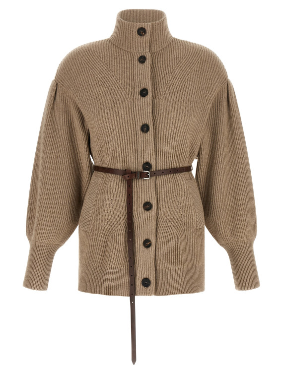 Свитер, кардиган BRUNELLO CUCINELLI English half-ribbed cardigan (M16750836C077) #1