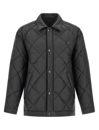 Пуховик PRADA Quilted down jacket with logo