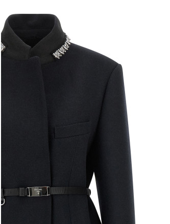 Пальто, тренч PRADA Jewel collar coat (P649TRSOOO11H4F0008) #