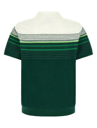 'Bouclé Stripes' polo shirt (MPF26KW142201WHITEGREEN) #