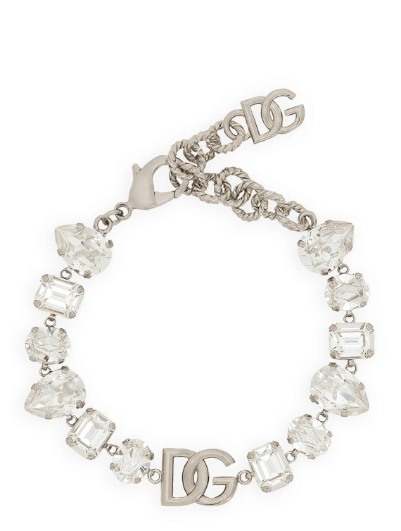 Браслет DOLCE & GABBANA Bracelet with rhinestones and logo (WBQ2X3W111187655) #1